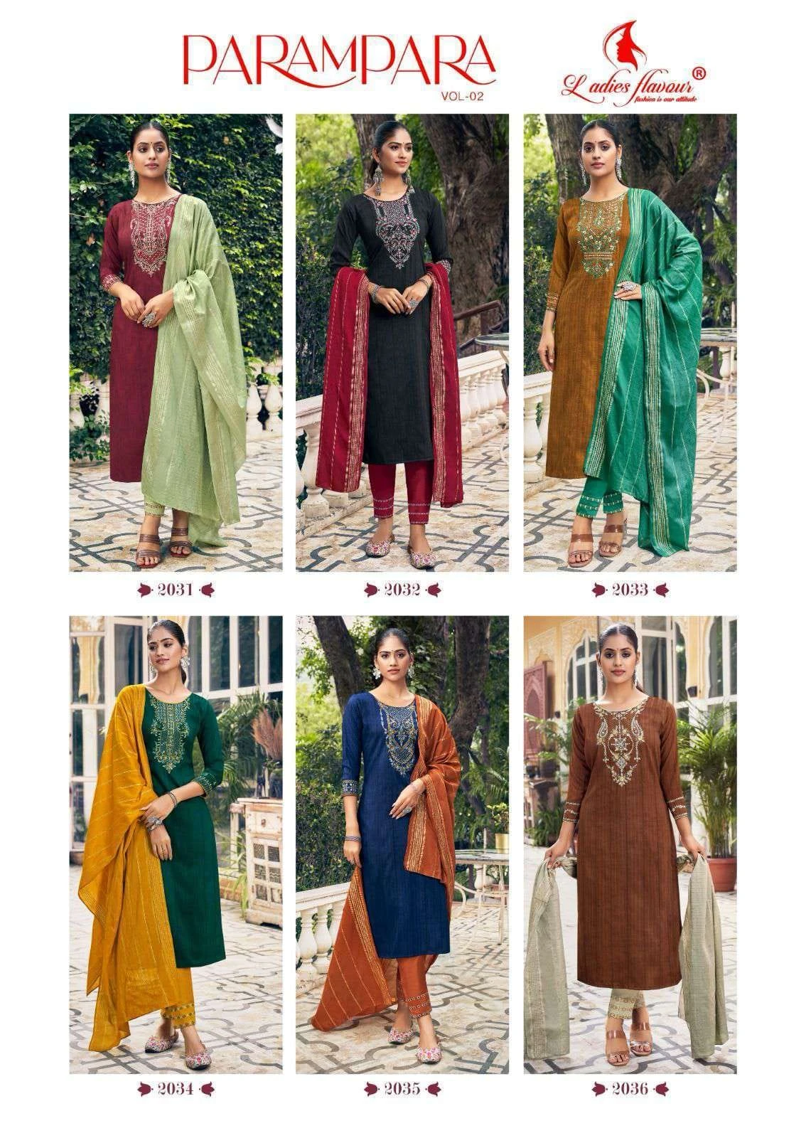 Ladies Flavour Parampara 2 Heavy Chinon Wholesale Readymade Salwar Suit Catalog — Wholesale Salwar Suits, MPA wholesale from Surat — view 7